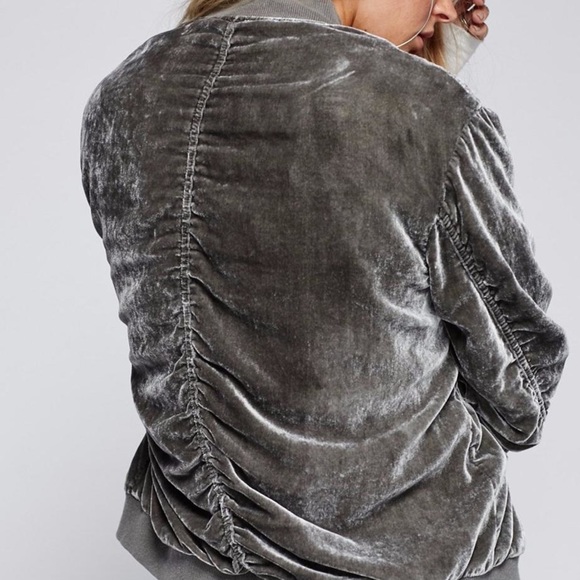 Free People crushed velvet bomber jacket - Picture 8 of 8